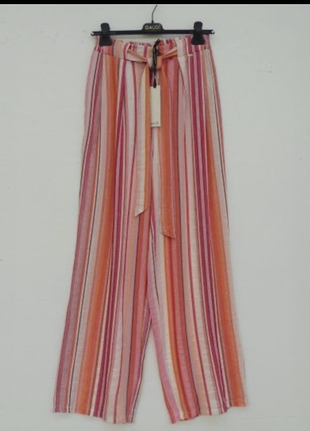 pantalon de rayas de lino gaudi fashion